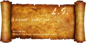 Leiner Ivána névjegykártya